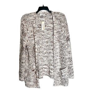 John Paul Richard Long Open Front Cardigan Sweater Size XL Beige Tan NWT